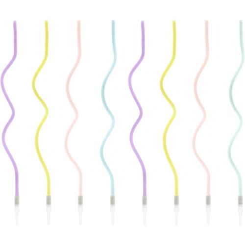 Party Deco Színes Hullámos Gyertya, 16cm