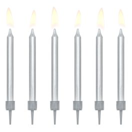 Party Deco Gyertya, Ezüst, 6cm
