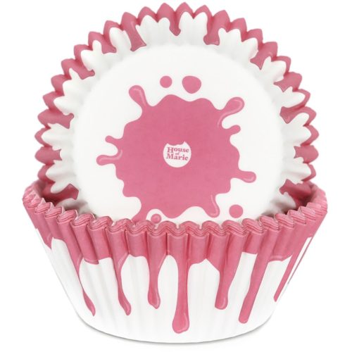 House of Marie Muffin Sütőpapír, Rózsaszín - Fehér Minta