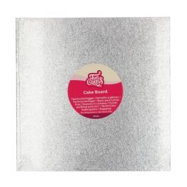 FunCakes Tortatábla, Szögletes, Ezüst, 30x30cm